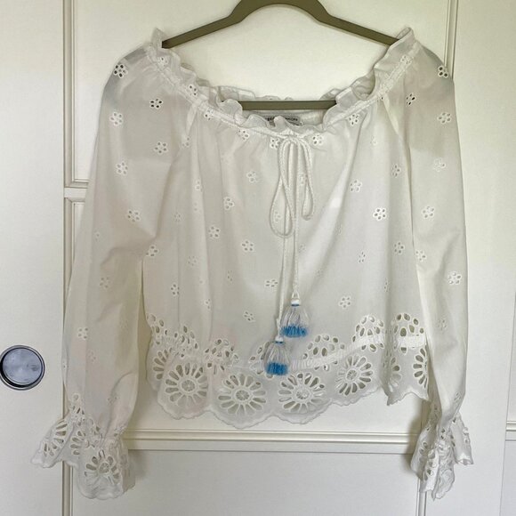 Rebecca Minkoff Anthea Eyelet Off-Shoulder Top – Size Small - Picture 2 of 9